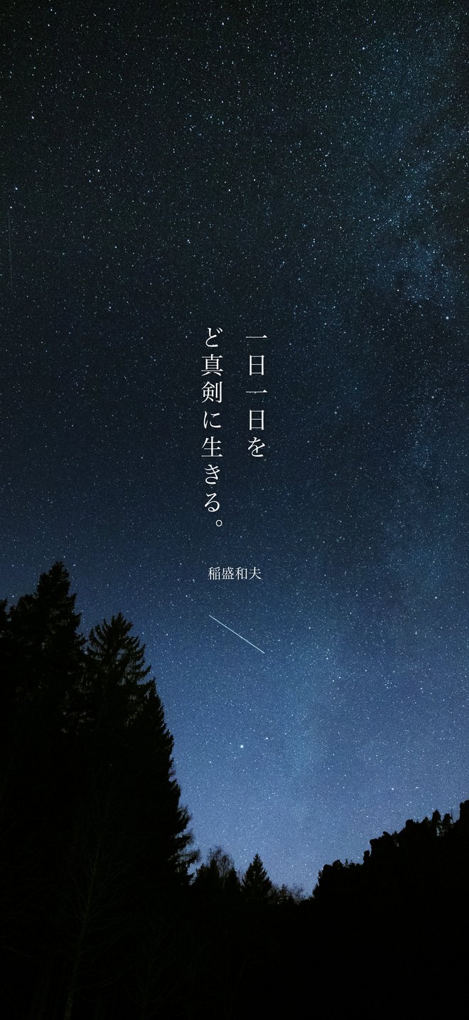 一日一日をど真剣に生きる。（稲盛和夫）